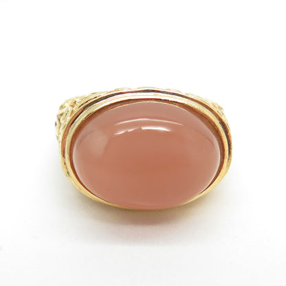 CID Clyde Duneier Sterling Silver Gold Plated Optic Fiber Cat Eye Ring Size 7.25