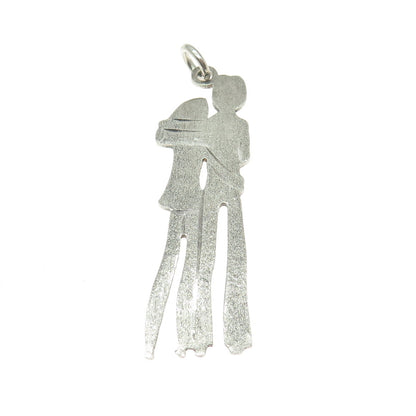 800 Silver Vintage Couple Textured Pendant
