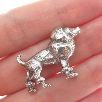 925 Sterling Silver Vintage Poodle Dog Miniature / Figurine