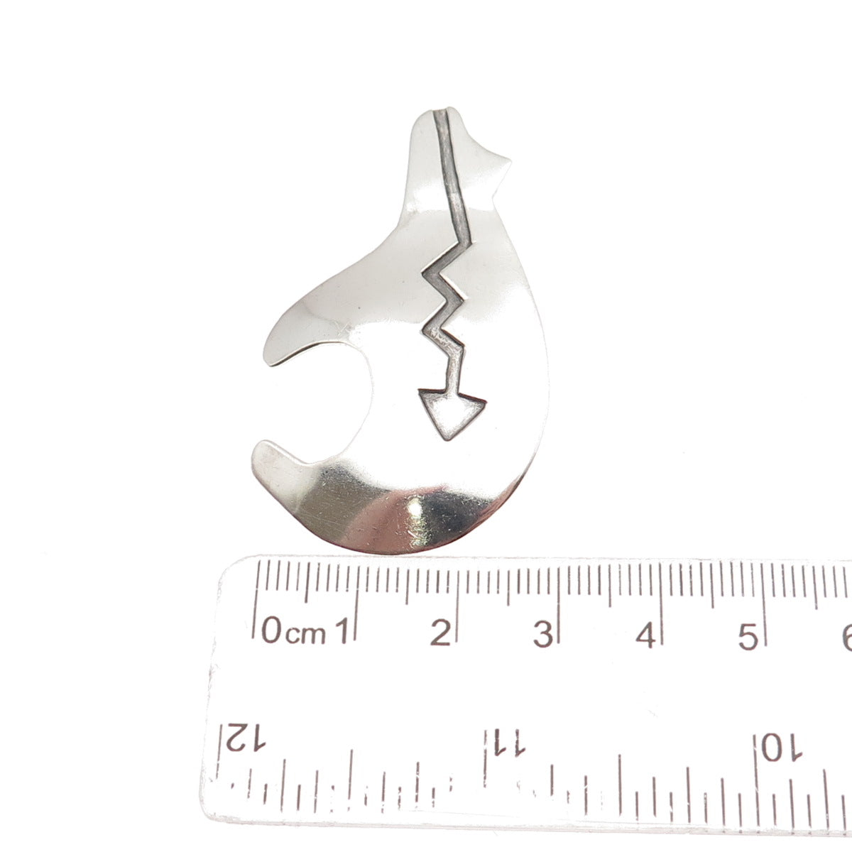 Old Pawn 925 Sterling Silver Vintage Southwestern Native Bear Arrow Pin Brooch