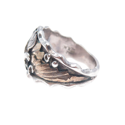 Jack Bly Kewa Old Pawn 925 Sterling Silver 2-Tone Vintage Eagle Ring Size 11.25