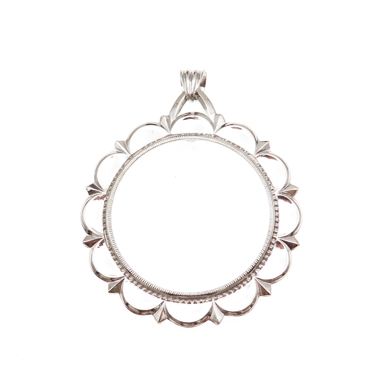 Rand & Paseka 925 Sterling Silver Vintage Morgan Coin Frame Holder Pendant