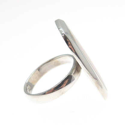 CHAPAL ZENRAY 925 Sterling Silver Vintage Real Mother-of-Pearl Ring Size 7.25