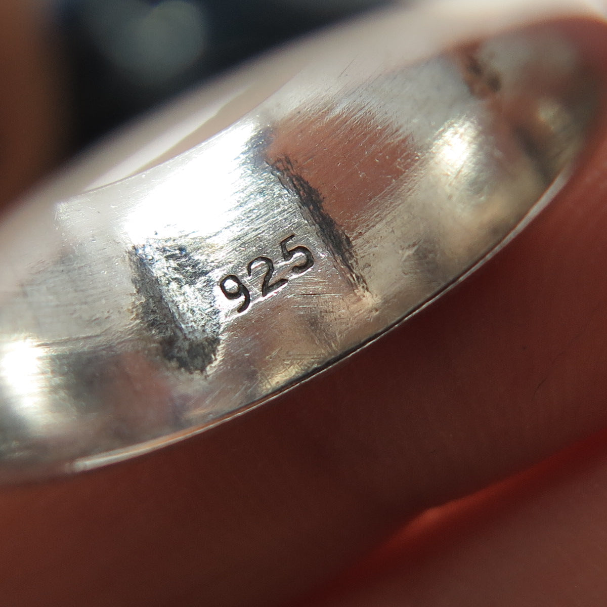 925 Sterling Silver Vintage Tribal Spiral Oxidized Band Ring Size 6.25