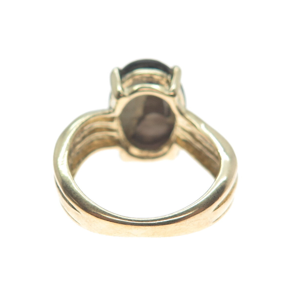 925 Sterling Silver Gold Plated Vintage Real Doublet MOP Ring Size 6