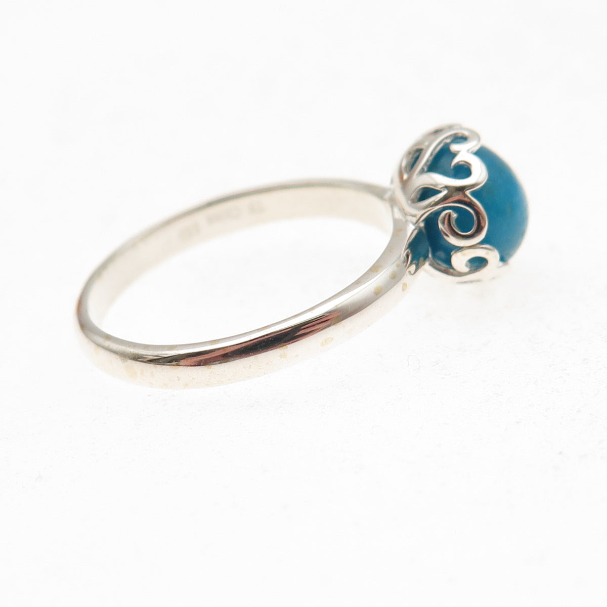 Tehya Oyama 925 Sterling Silver Real Bisbee Turquoise Floral Ring Size 8