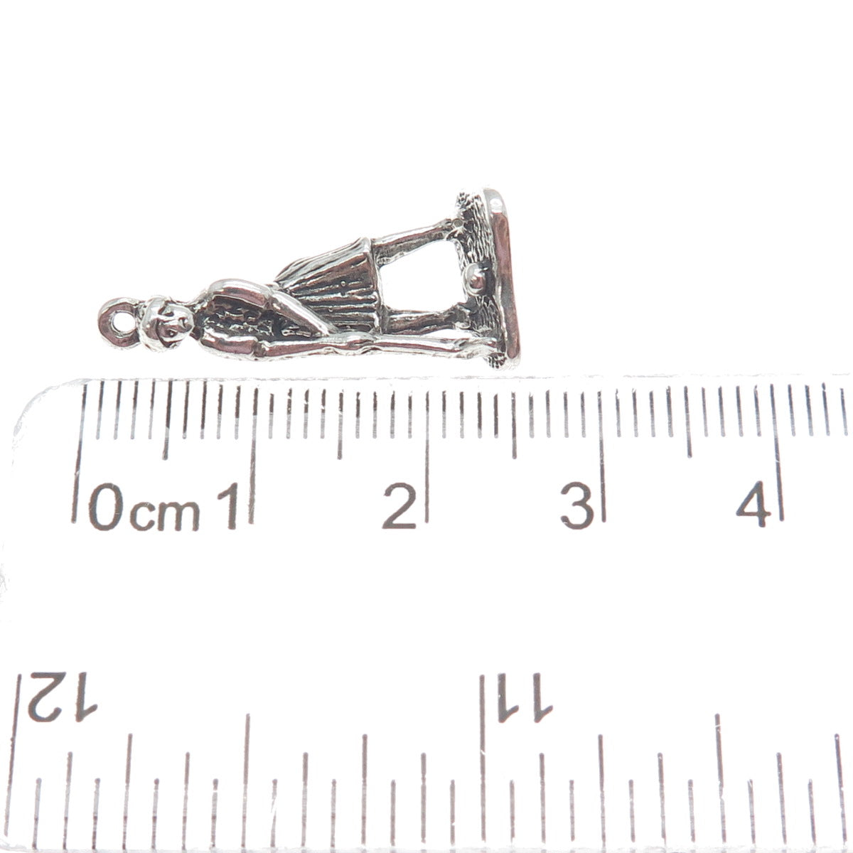 SUNWEST 925 Sterling Silver Vintage Female Golf Player 3D Charm Pendant