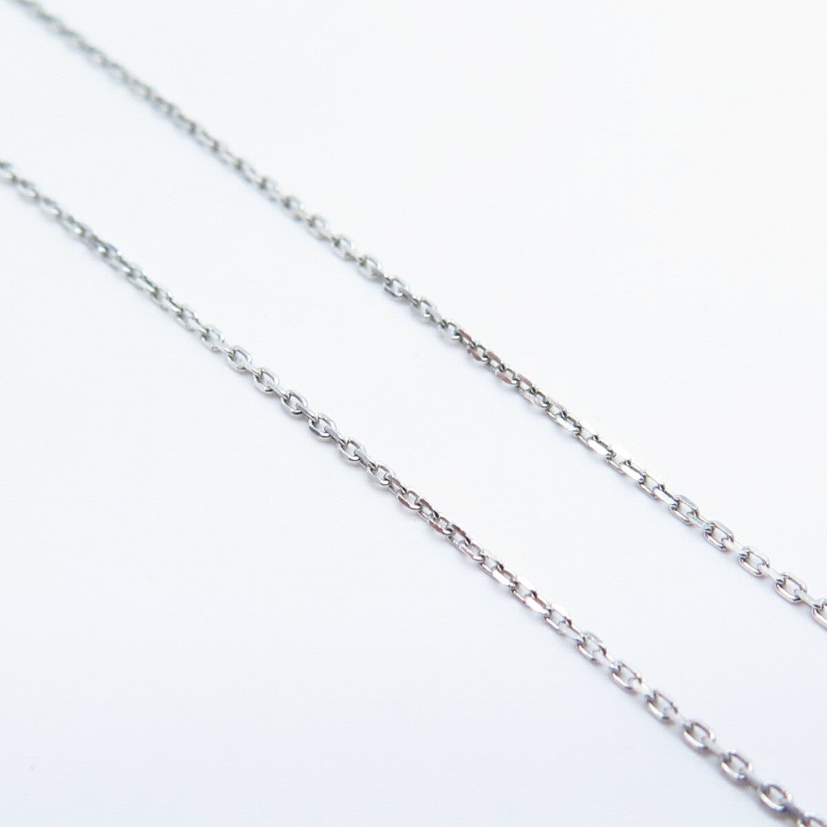 925 Sterling Silver 2-Tone Italy Sun Real Diamond Angel Rolo Chain Necklace 17"