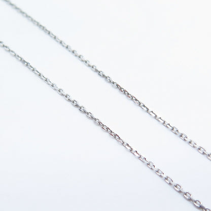 925 Sterling Silver 2-Tone Italy Sun Real Diamond Angel Rolo Chain Necklace 17"