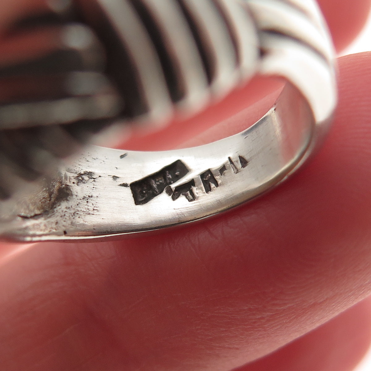 925 Sterling Silver Vintage Mexico Modernist Dome Oxidized Ring Size 6
