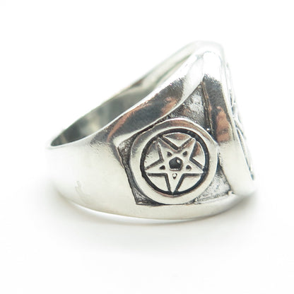 950 Silver Vintage Pentagram Star Ring Size 12.25