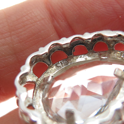CLYDE DUNEIER CID 925 Sterling Silver Vintage Real White Topaz Charm Pendant