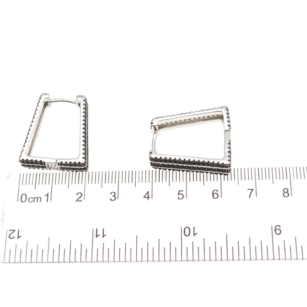 925 Sterling Silver Real Chrome Diopside Hoop Earrings