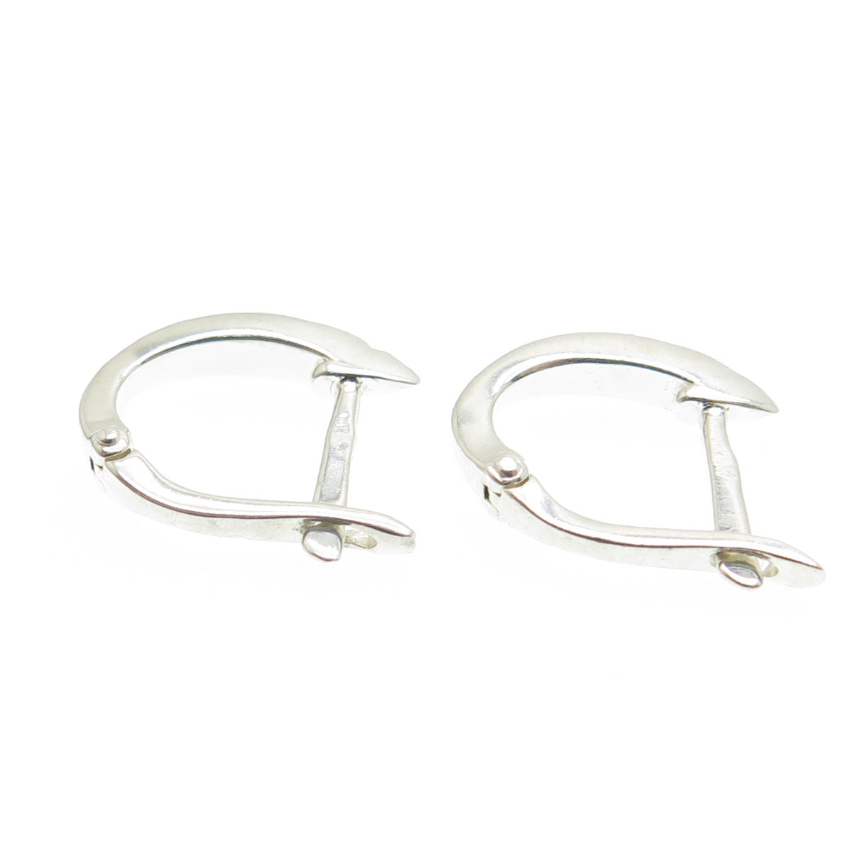925 Sterling Silver Real Round-Cut Diamond Hoop Earrings