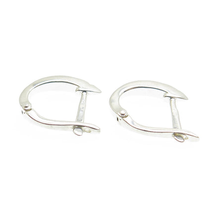 925 Sterling Silver Real Round-Cut Diamond Hoop Earrings