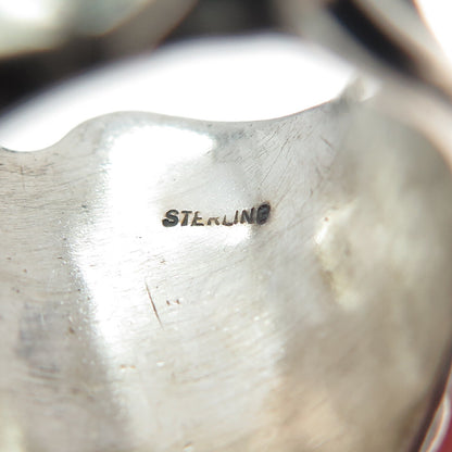 925 Sterling Silver Vintage Modernist Oxidized Ring Size 7.5