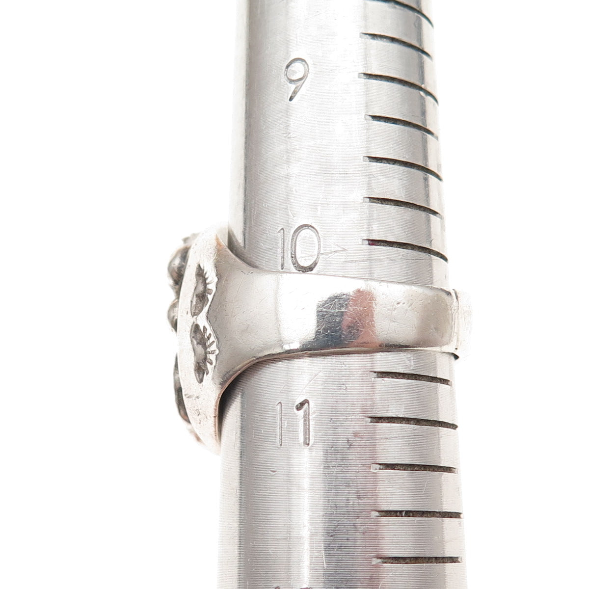 Rex Abeita Navajo Old Pawn 925 Sterling Vintage Ring Size 10.75 (missing stones)