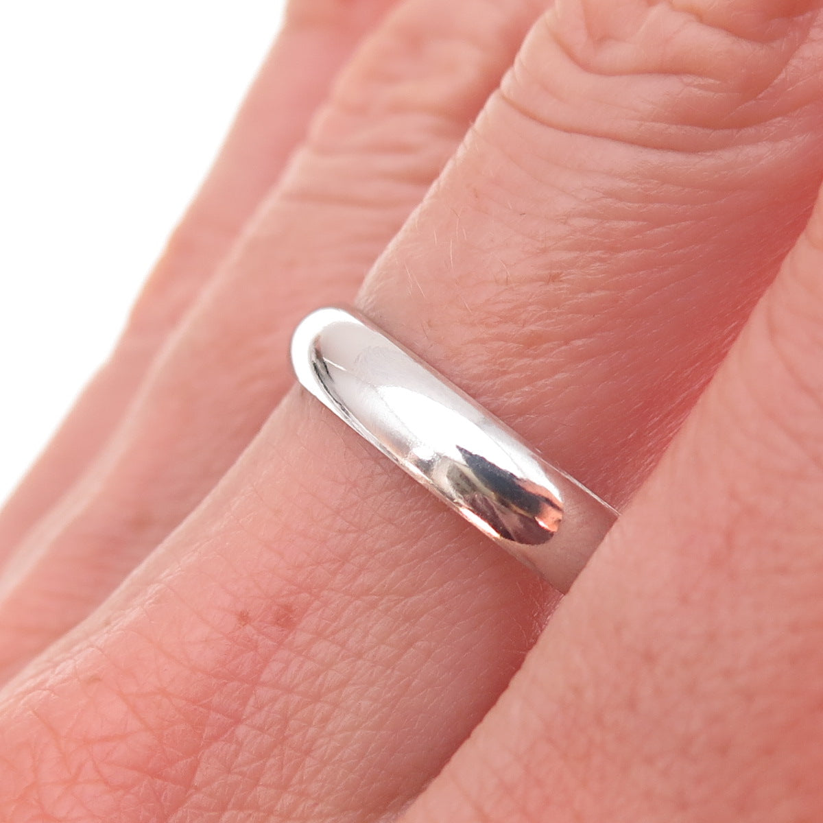 925 Sterling Silver Vintage Classic Wedding Band Ring Size 13.25