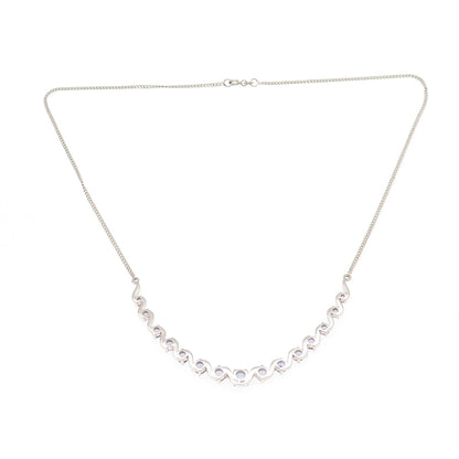 Chuck Clemency 925 Sterling Real Tanzanite & White Topaz Chain Necklace 18-20"