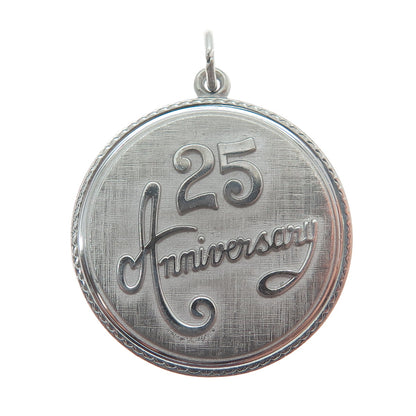 GRIFFITH & SONS CO 925 Sterling Silver Vintage 25 Anniversary Charm Pendant