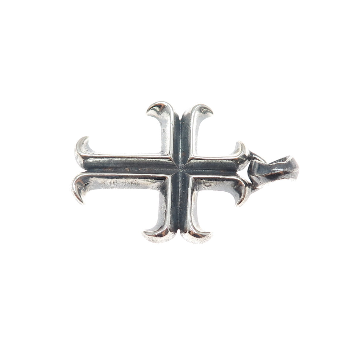 925 Sterling Silver Vintage Cross Religious Oxidized Charm Pendant