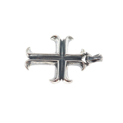 925 Sterling Silver Vintage Cross Religious Oxidized Charm Pendant