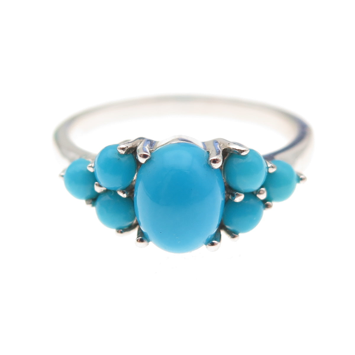 925 Sterling Silver Real Sleeping Beauty Turquoise Ring Size 8