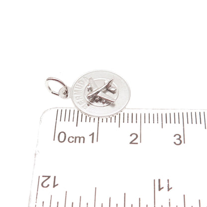 Rembrandt RJL 925 Sterling Silver Vintage Bermuda Airplane Mini Charm Pendant