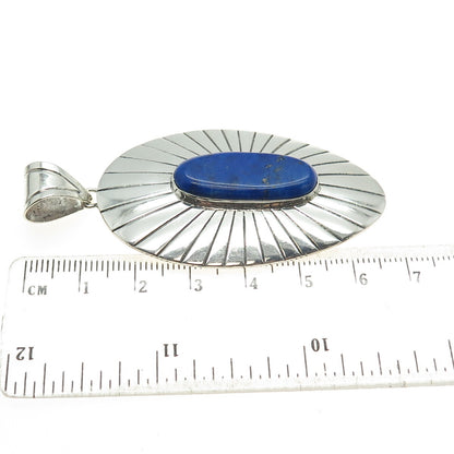 RAGUL CANO 925 Sterling Silver Vintage Mexico Real Lapis Lazuli Tribal Pendant