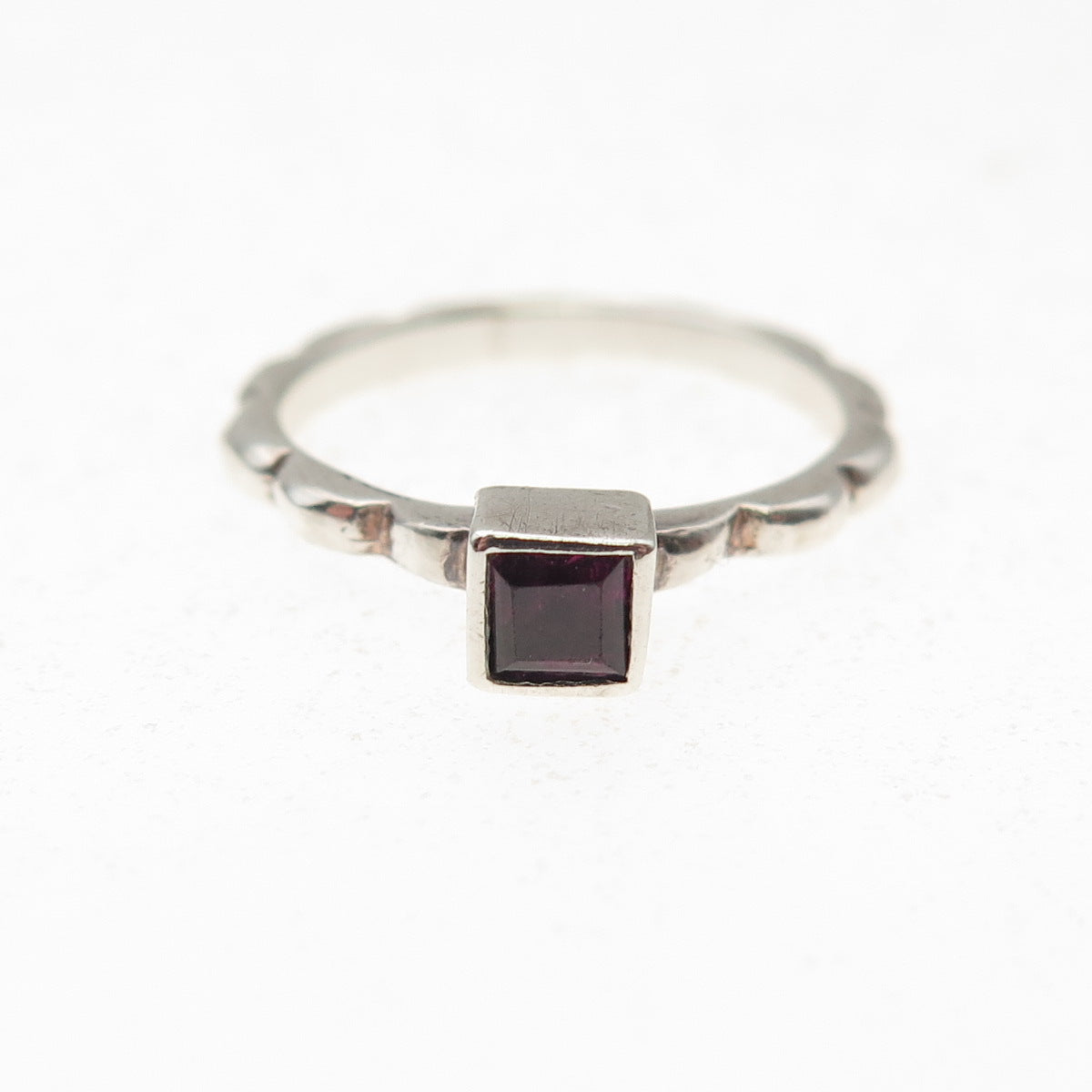 925 Sterling Silver Vintage Real Tourmaline Oxidized Ring Size 4.75