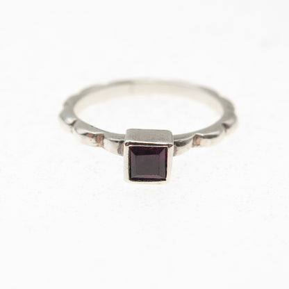 925 Sterling Silver Vintage Real Tourmaline Oxidized Ring Size 4.75