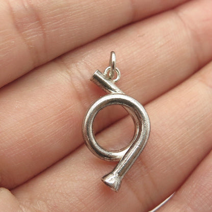 925 Sterling Silver Antique Art Deco Wind Musical Instrument Charm Pendant