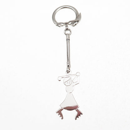 American Jewelry Chain Co 925 Sterling Vintage Female Golf Player Key Fob Holder
