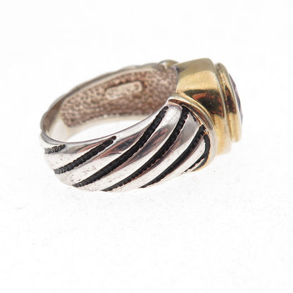 Chateau D’Argent 925 Sterling Silver 2-Tone Vintage Real Amethyst Ring Size 7