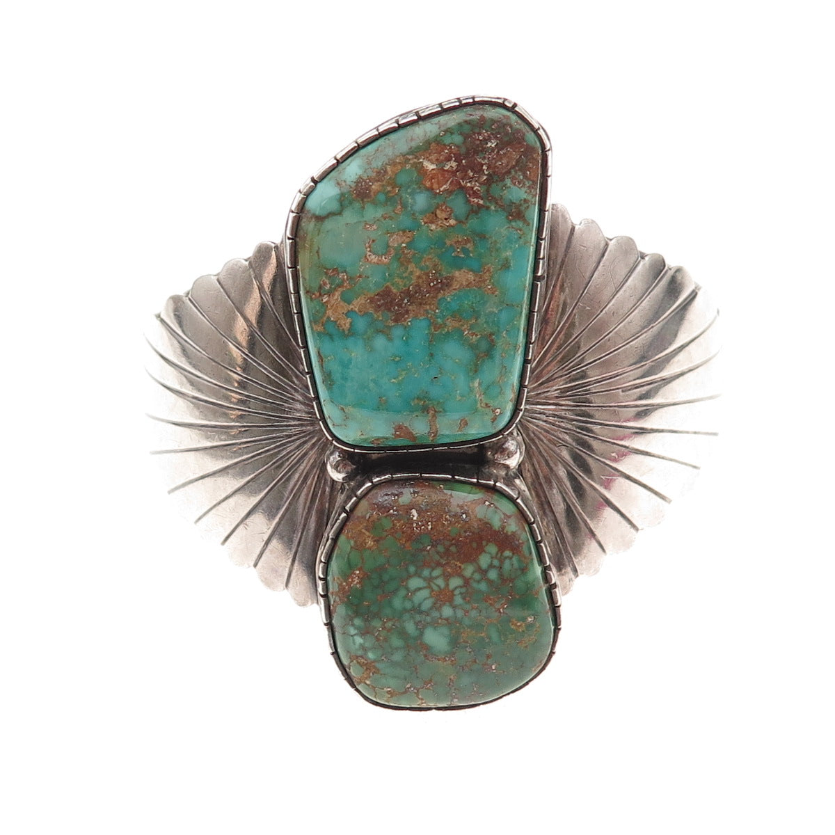 Richard & Rita Begay Navajo Old Pawn Sterling Vintage Turquoise Bracelet 5.75"