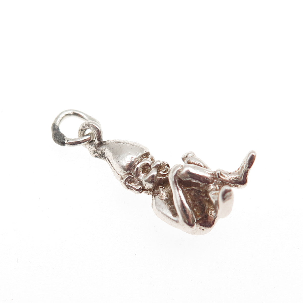 925 Sterling Silver Vintage Pixie Oxidized 3D Mini Charm Pendant
