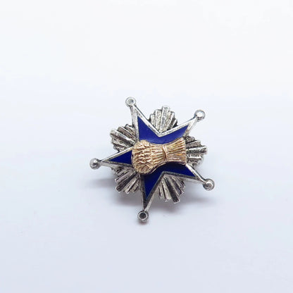 925 Sterling Silver Gold Filled Vintage Leavens Patrons of Husbandry Brooch