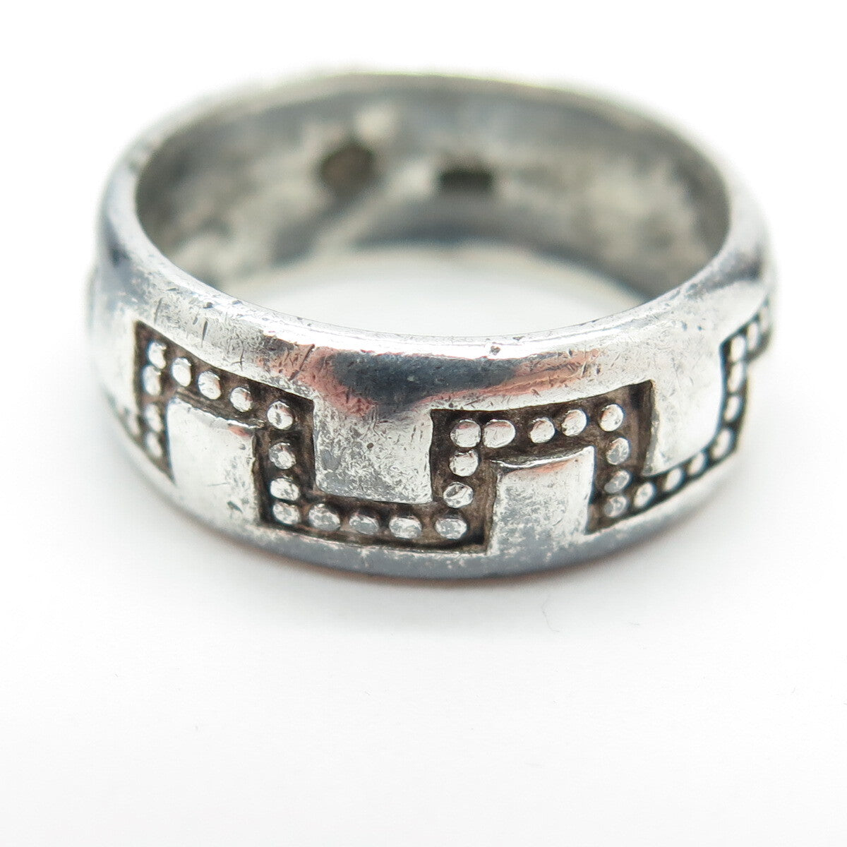 925 Sterling Silver Vintage Tribal Band Ring Size 6.75