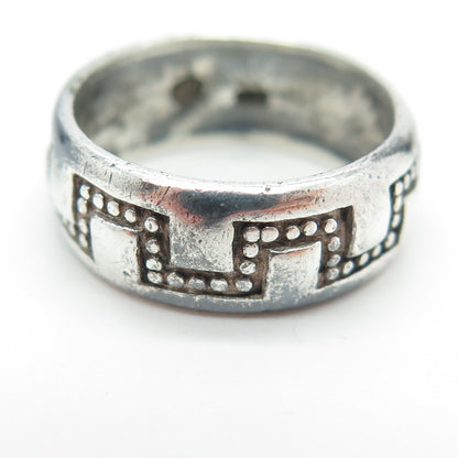 925 Sterling Silver Vintage Tribal Band Ring Size 6.75