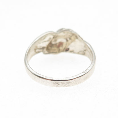 925 Sterling Silver Vintage Modernist Ring Size 7.5