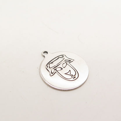 925 Sterling Silver USA Two In Town Sheep Charm Pendant