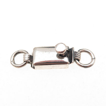 925 Sterling Silver Vintage Mexico Bracelet / Necklace Box Lock Clasp