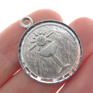 LAMODE 925 Sterling Silver Vintage First Holy Communion Minimalist Charm Pendant