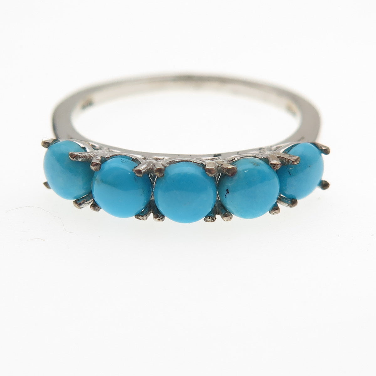 Chuck Clemency 925 Sterling Silver Real Sleeping Beauty Turquoise Ring Size 7.75