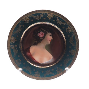 ROYAL VIENNA Antique Portrait Hand Painted Porcelain Collectable Cabinet Plate