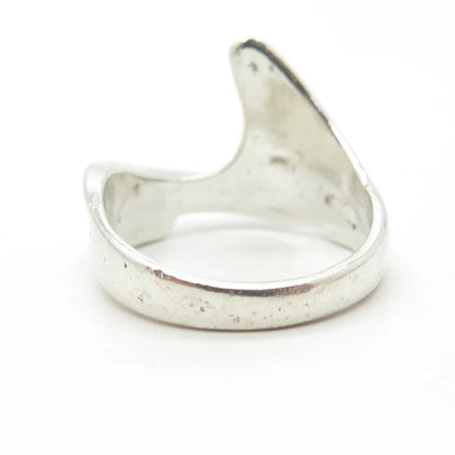 925 Sterling Silver Vintage Claw Cocktail Ring Size 7.5