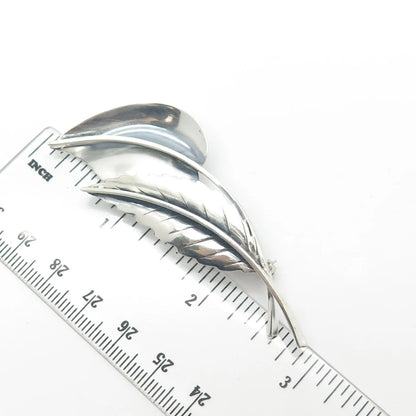 925 Sterling Silver Vintage Double-Leaf Pin Brooch