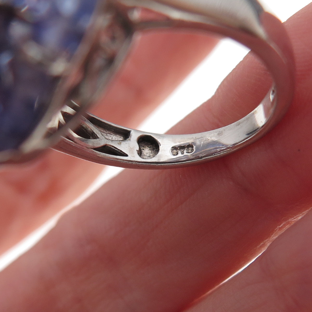 Chuck Clemency 925 Sterling Silver Real Tanzanite Beads Ring Size 8
