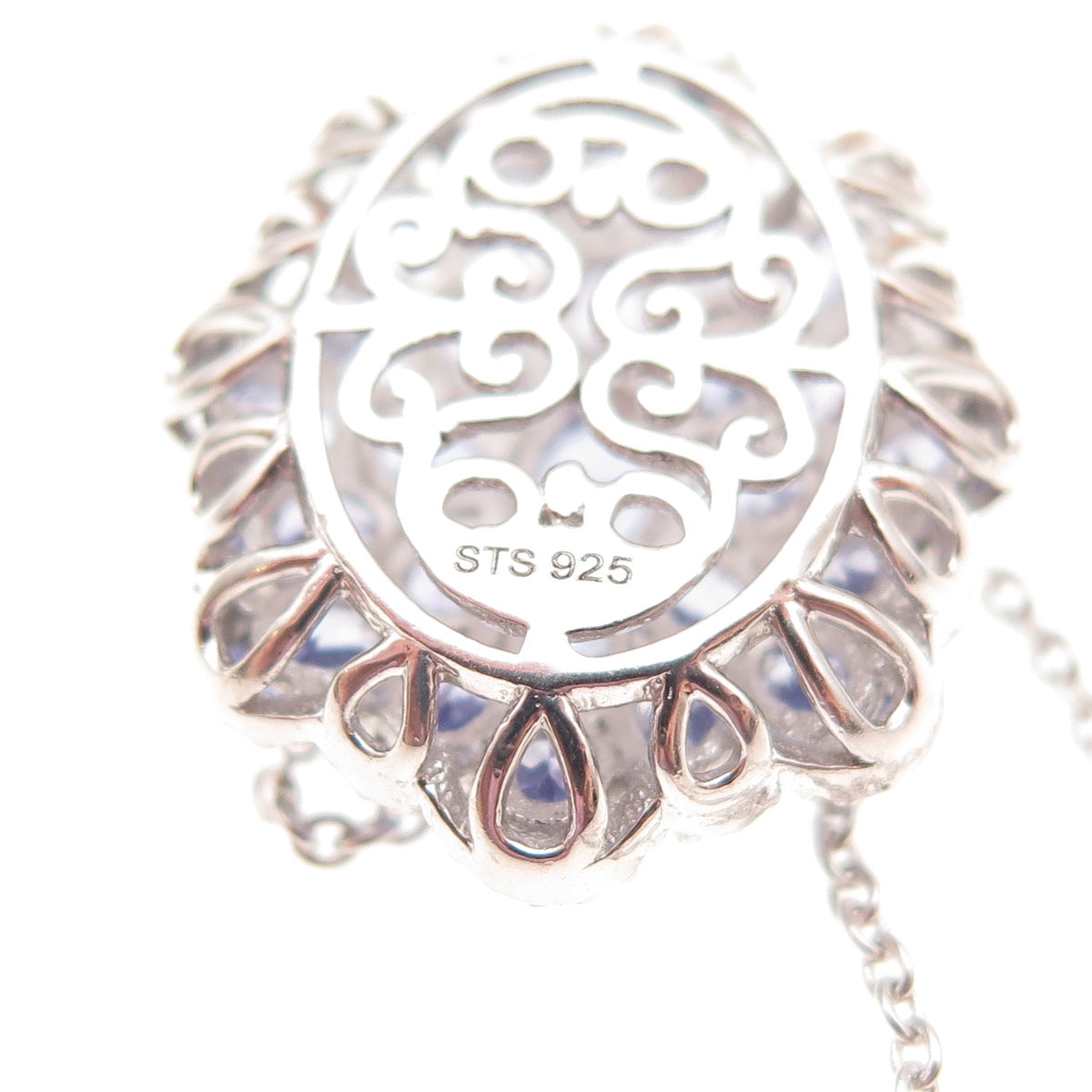 Chuck Clemency 925 Sterling Silver Real Tanzanite Cable Chain Necklace 20"