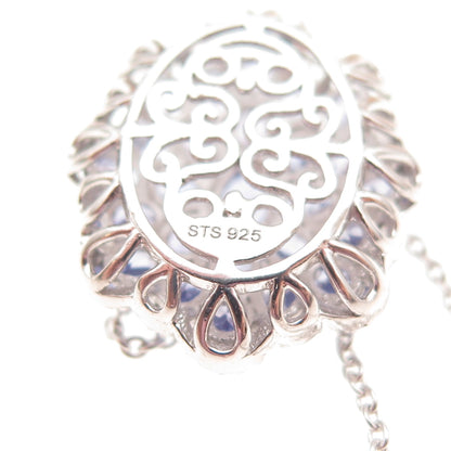 Chuck Clemency 925 Sterling Silver Real Tanzanite Cable Chain Necklace 20"